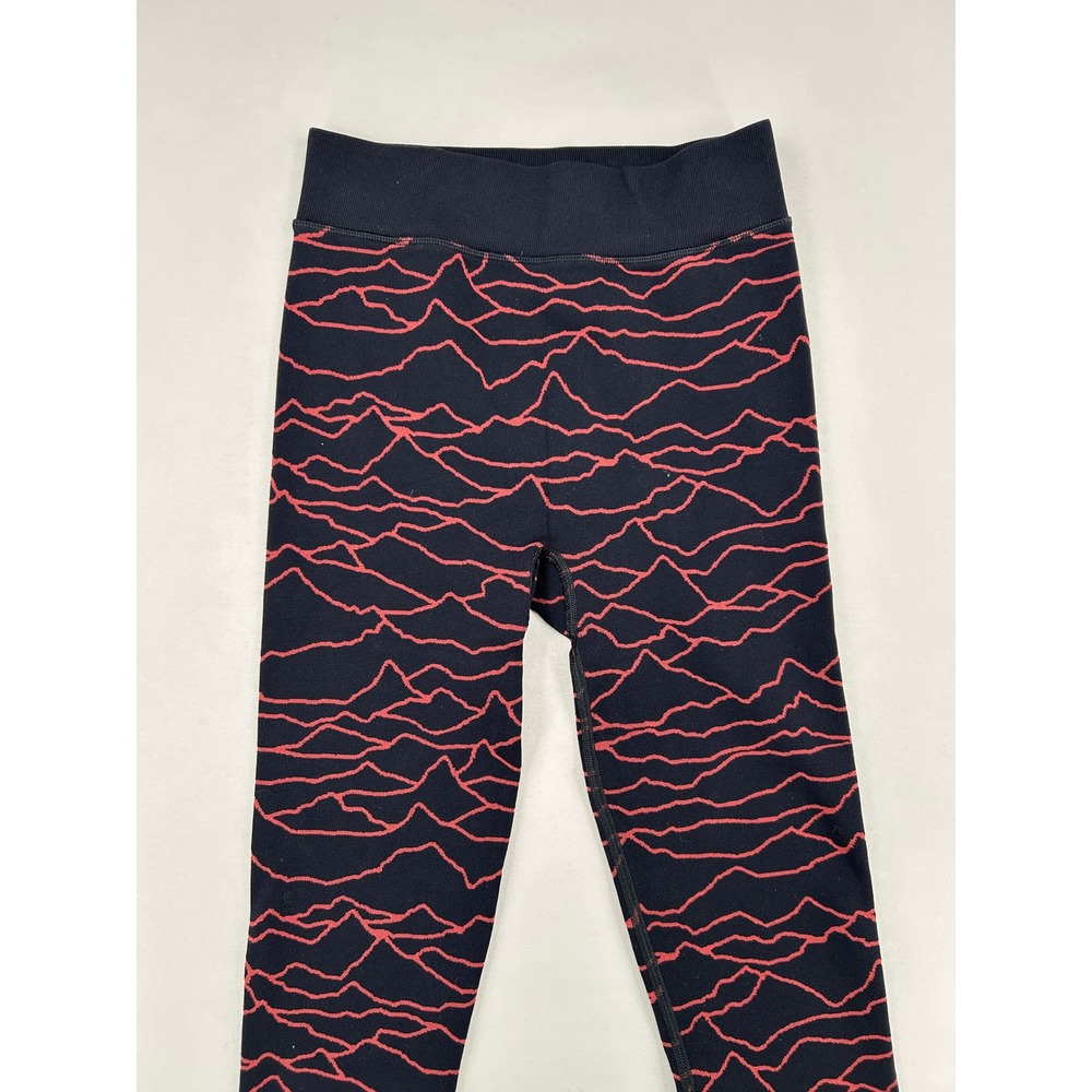 Sweaty Betty Black Red Mountain Topographic Seamless High Rise Leggings Small